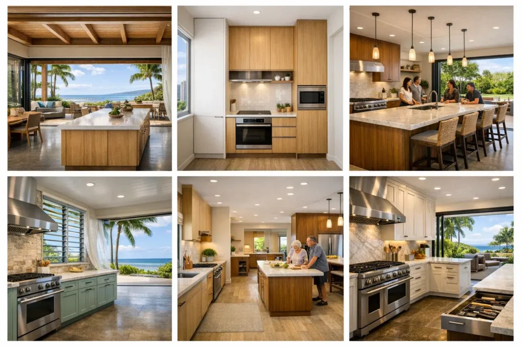 different layout of kitchen