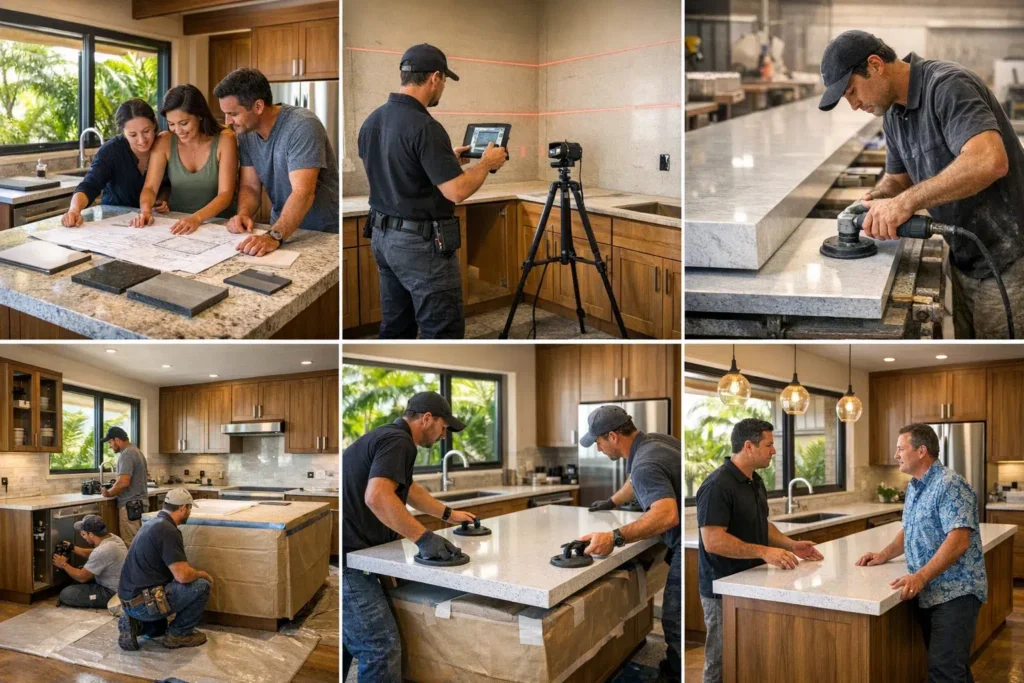 quartz countertop installation Oahu
