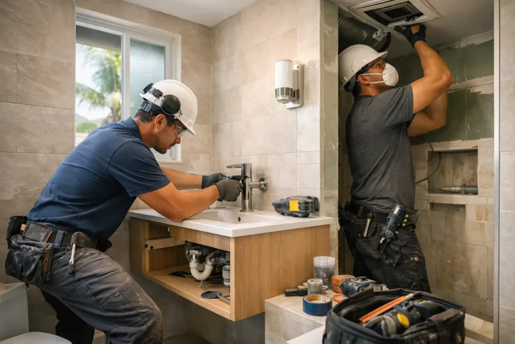 small bathroom renos